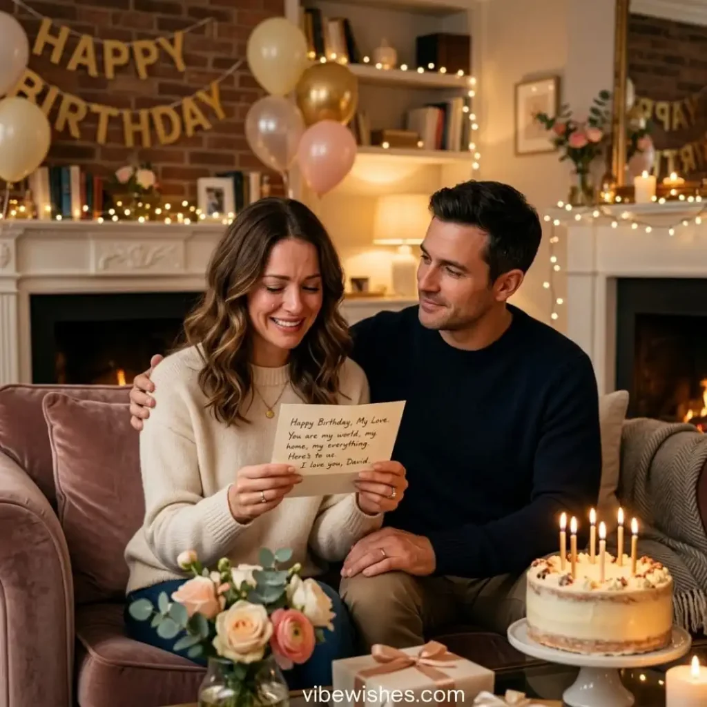 Heartfelt handwritten letter containing emotional birthday wishes for wife.