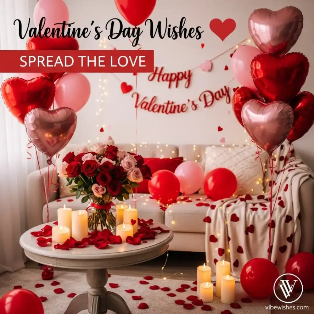 A clean and simple graphic card template layout, ideal for printing custom Valentine's Day Wishes.