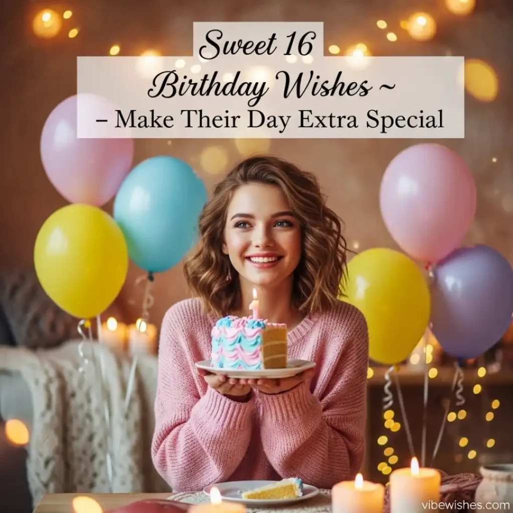 A beautifully decorated birthday cake with glowing candles, an ideal image to pair with classic sixteen birthday wishes.