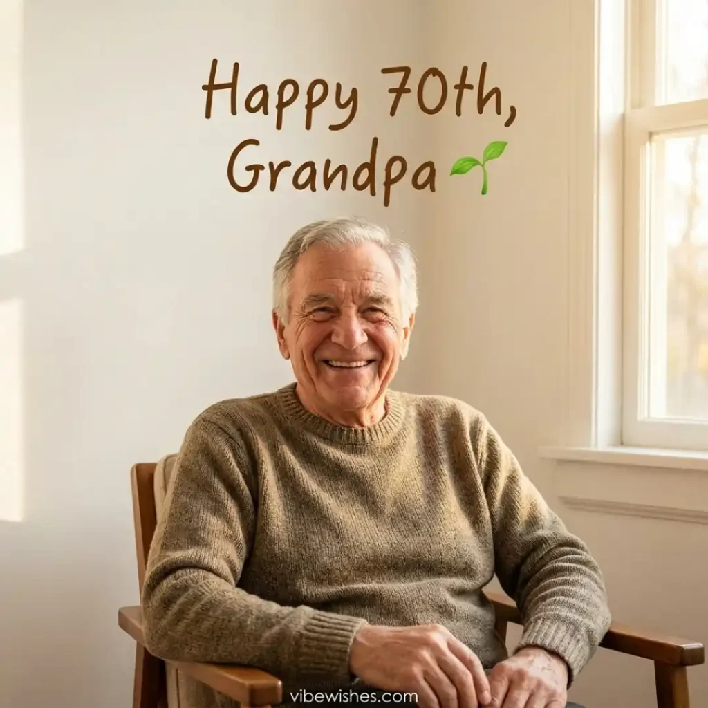 A senior couple laughing and hugging on a white sofa, capturing the warm feel of 70th birthday wishes for grandfather.