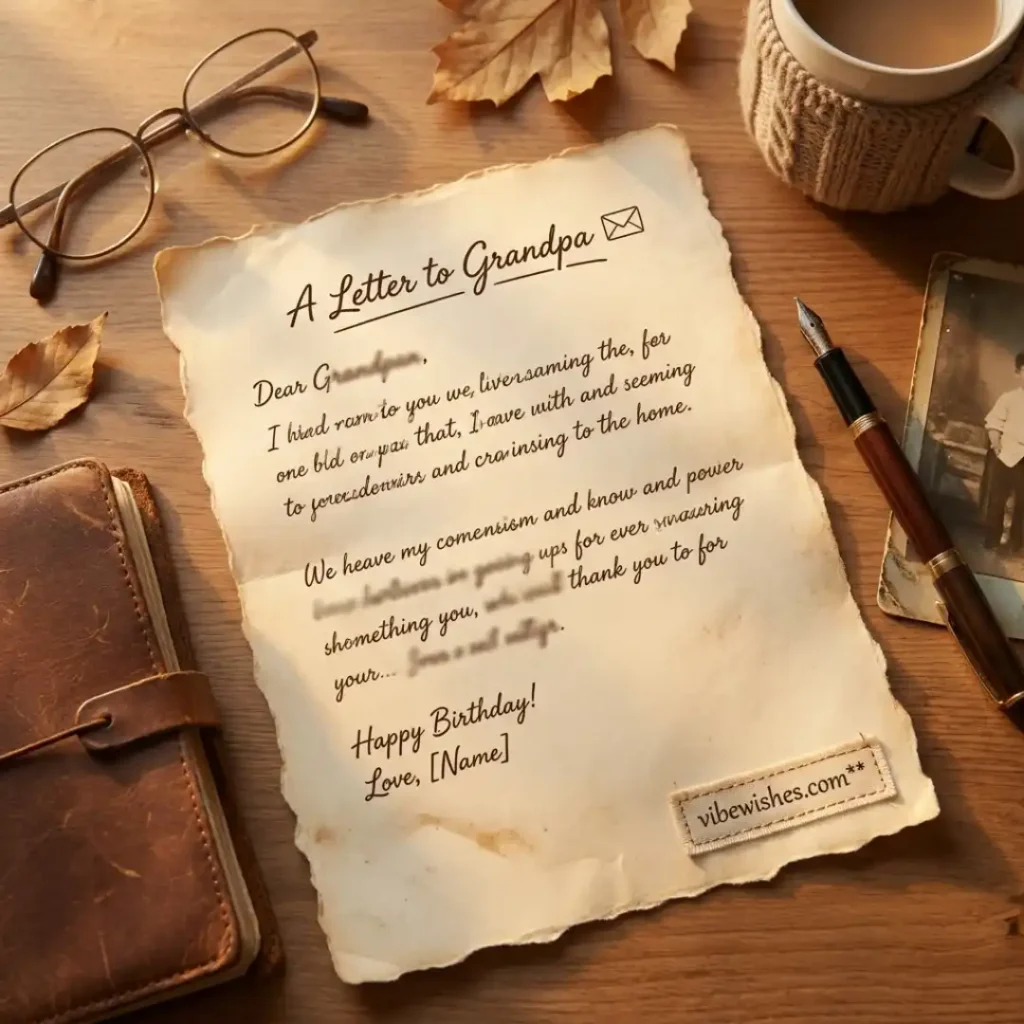 A classic letter surrounded by roses and candles, providing inspiration for writing 70th birthday wishes for grandfather.