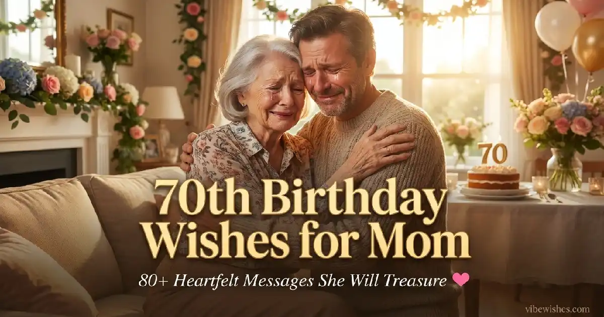 A beautiful elderly couple celebrating together, perfect for highlighting loving 70th birthday wishes for mom from the family.