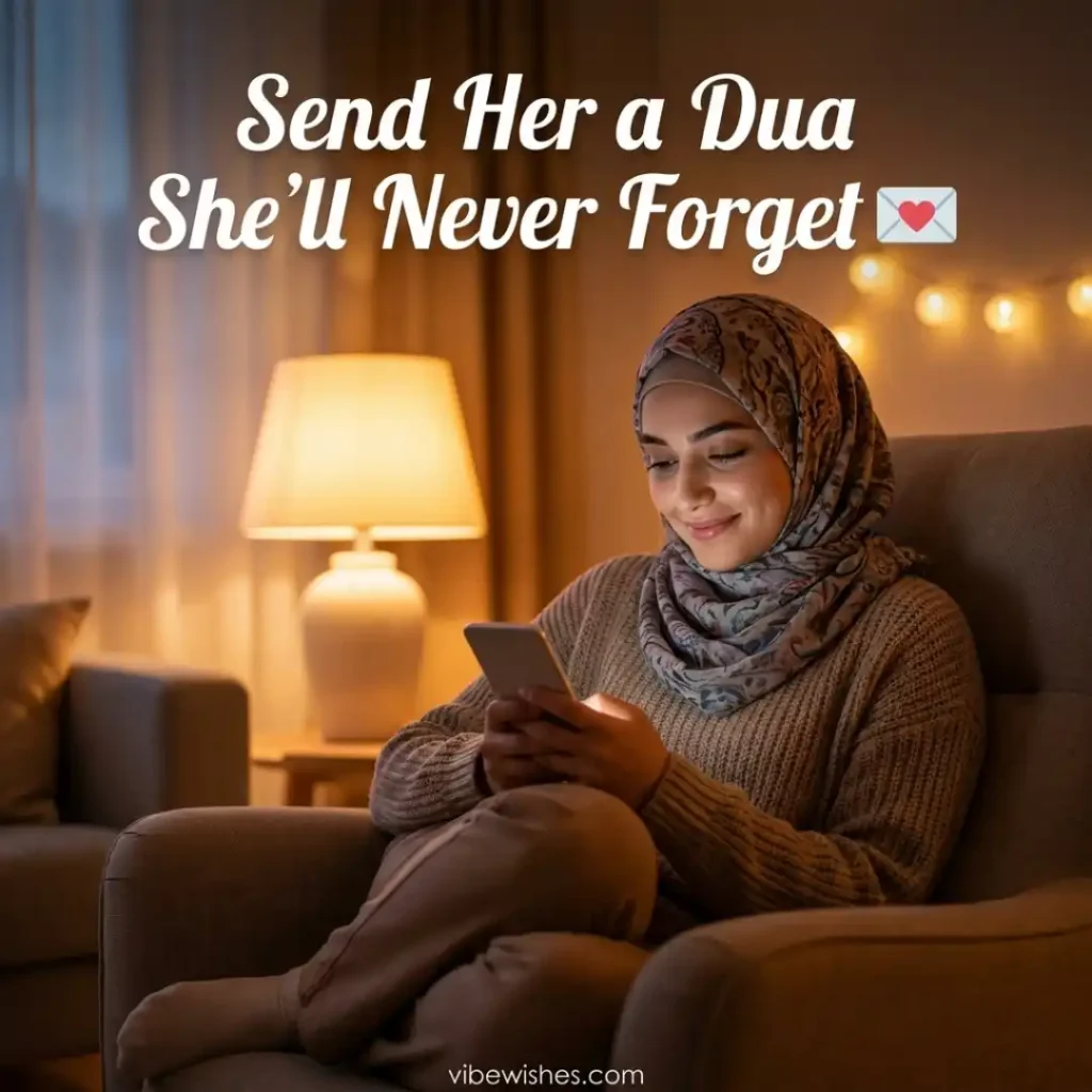 Two open hands raised up in prayer with a soft warm lighting background, symbolizing true Islamic birthday wishes for sister.