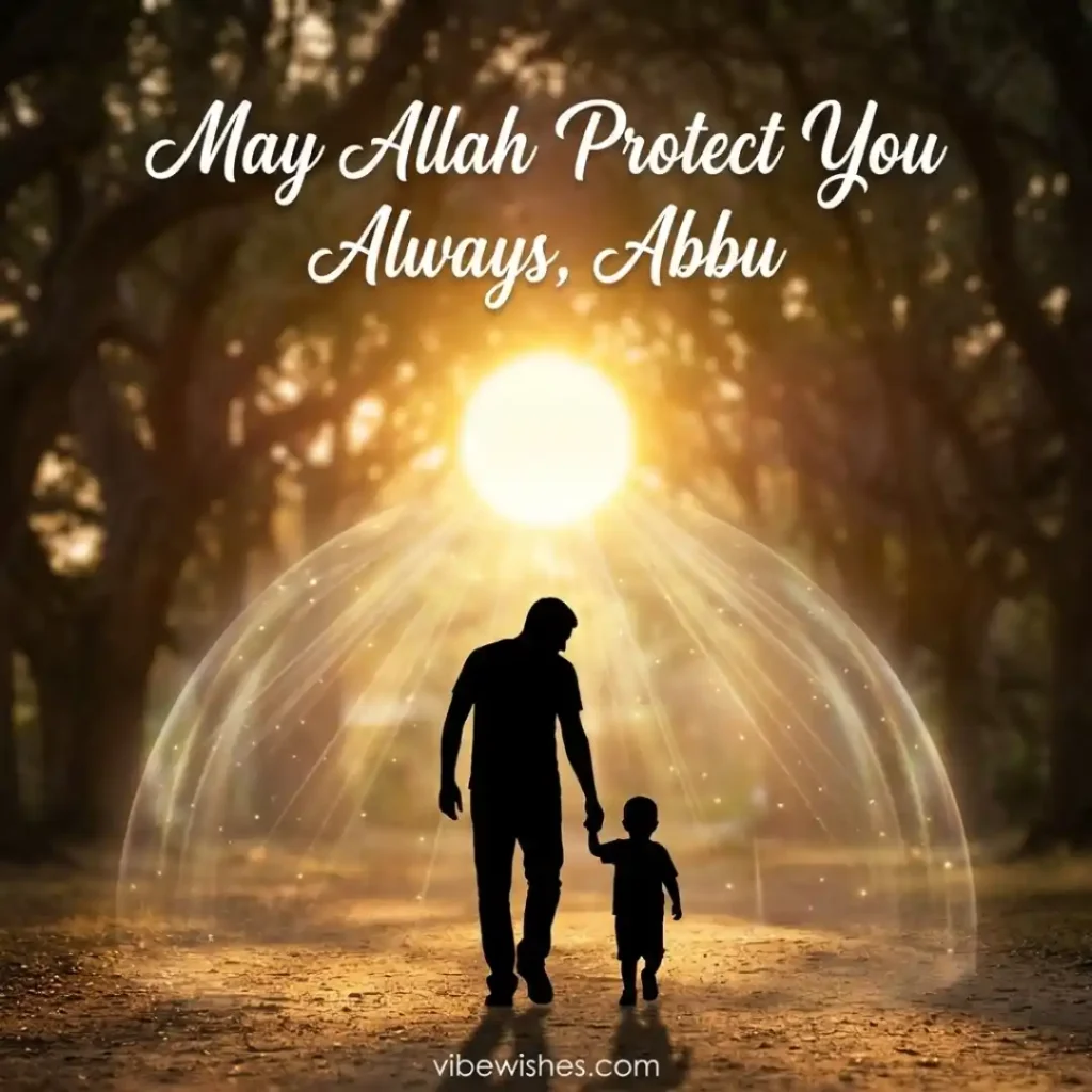 An elderly parent sitting happily in an armchair holding a mug, paired with text for Islamic birthday wishes for father.