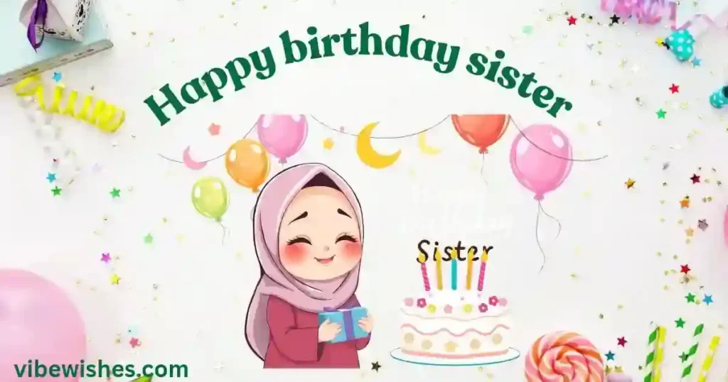 Modern Islamic Birthday Wishes for Sister