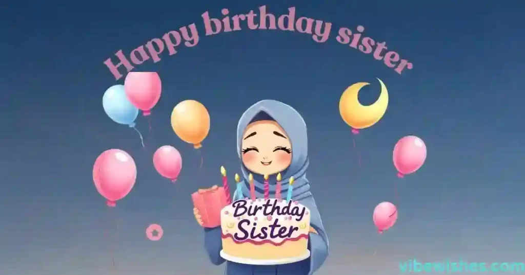 Modern Islamic Birthday Wishes for Sister