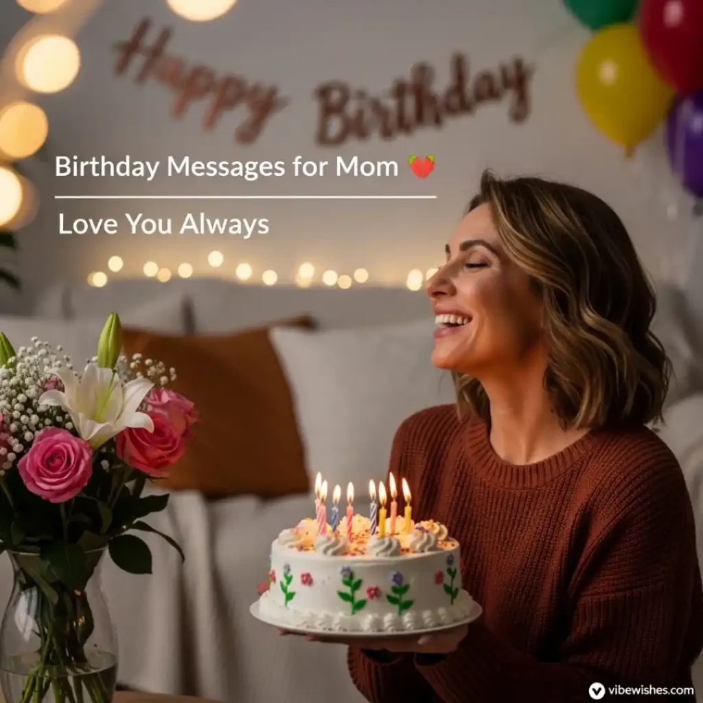 A clean and simple graphic card template layout, ideal for printing or writing out custom birthday wishes for mom.