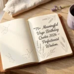 An open notebook on a wooden table with Virgo birthday quotes 2026 text.