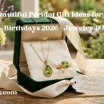 A beautiful peridot jewelry set with a necklace and ring as August birthstone gifts.