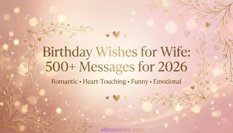Gold and pink aesthetic banner for birthday wishes for wife 2026.