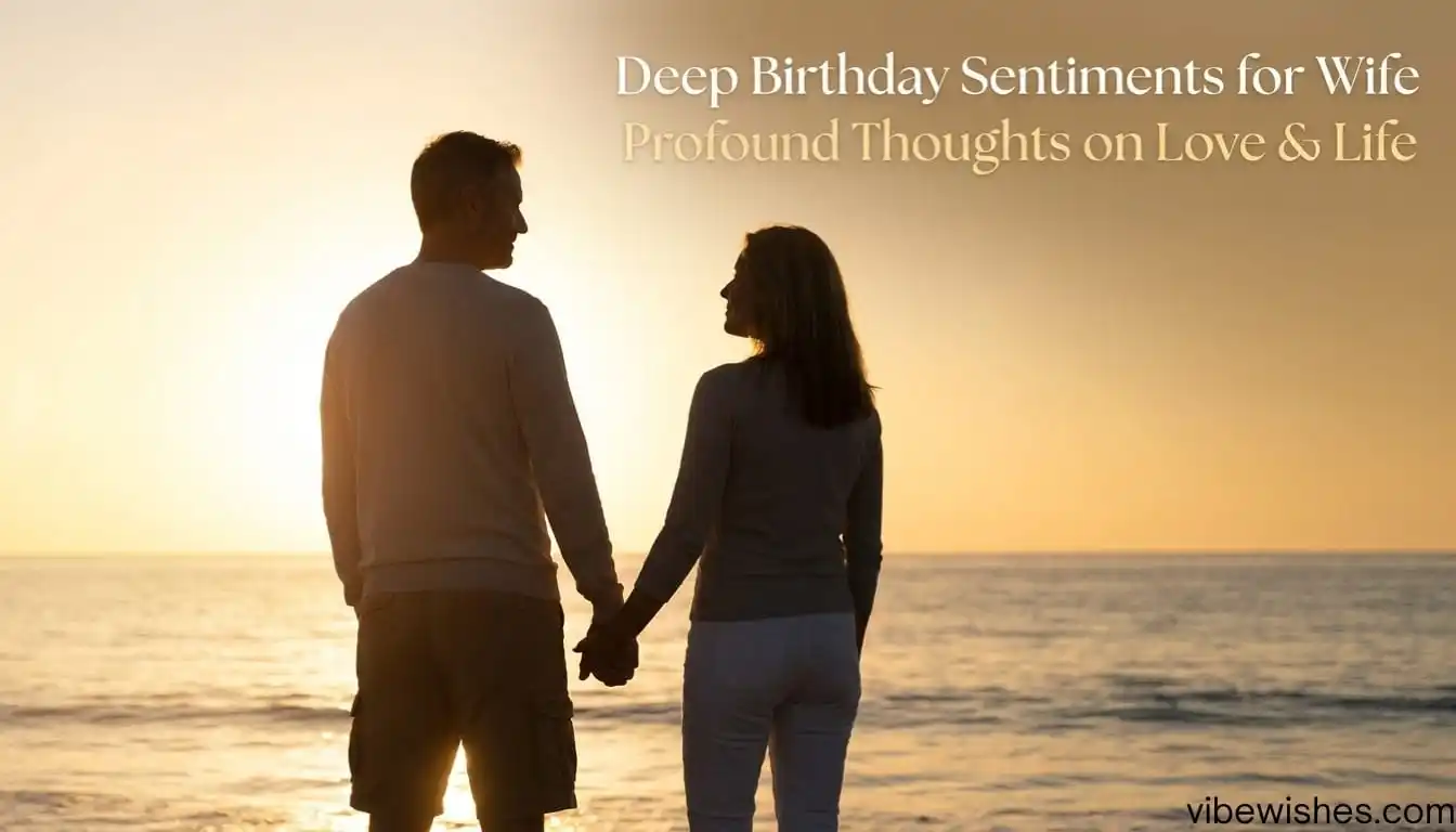 A couple holding hands on the beach during sunset, perfect for deep birthday sentiments for wife.