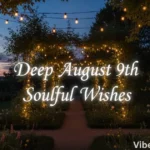 A beautiful garden archway decorated with fairy lights at sunset for August 9th birthday deep soulful wishes.