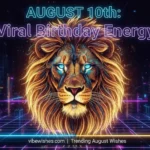 A futuristic cyberpunk lion with glowing blue eyes and neon lights for August 10th birthday viral birthday energy.