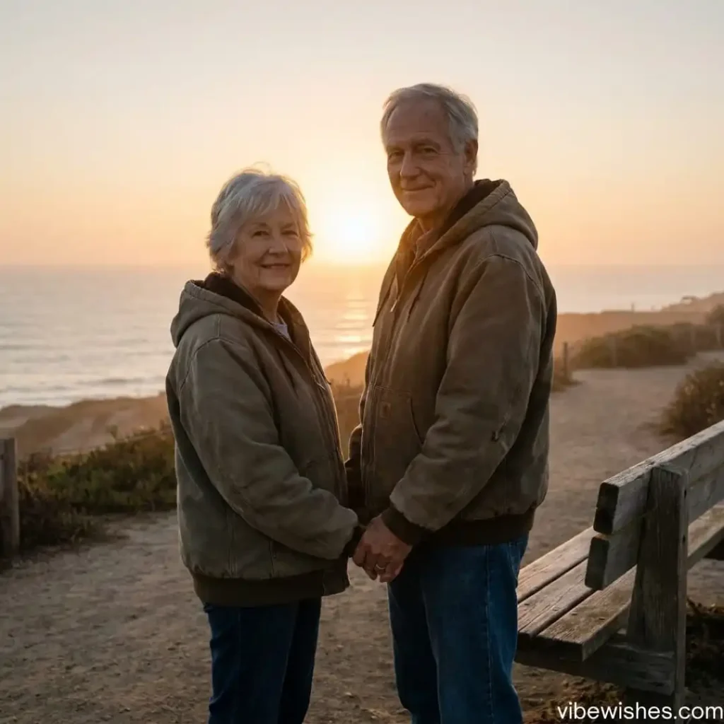 A beautiful couple embracing warmly outdoors during a bright day, a perfect visual for heartfelt birthday tributes to wife.