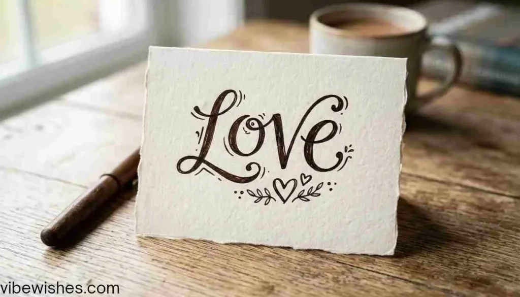 Handwritten Love note on textured paper for an August 22 birthday greeting
