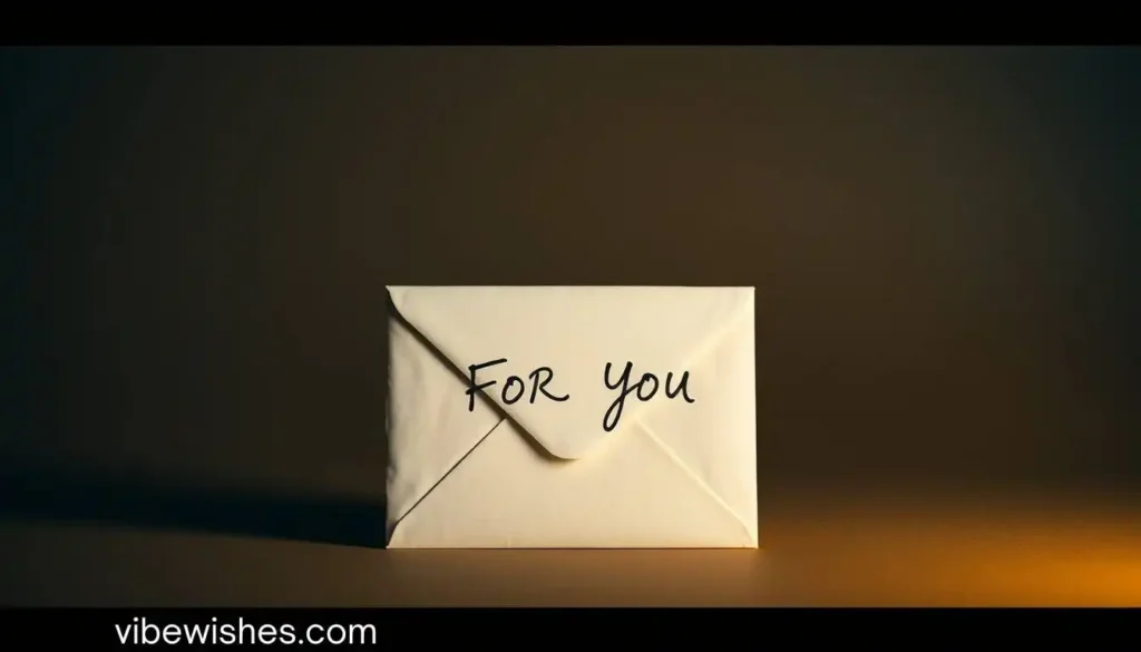 Simple cream envelope with "For you" handwritten on it for an August 28 birthday greeting.