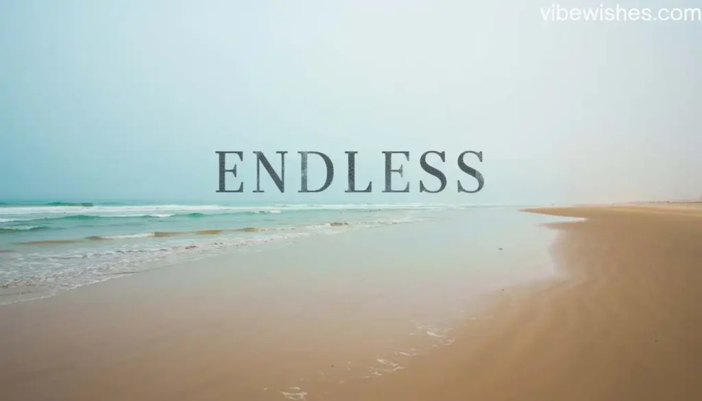 A wide, serene beach landscape with the word ENDLESS for an August 29th birthday.