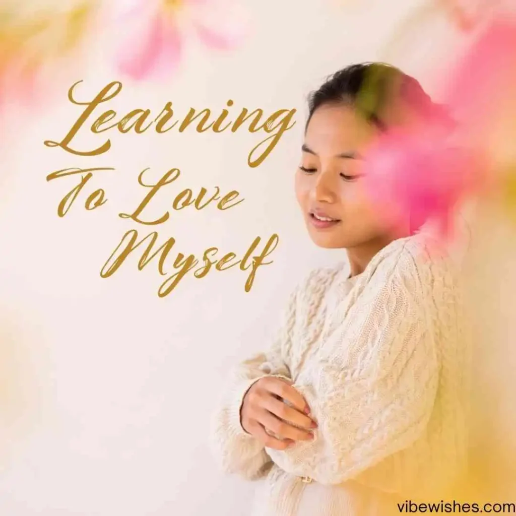 Self-love birthday quote for August 2nd with a woman in a white sweater.