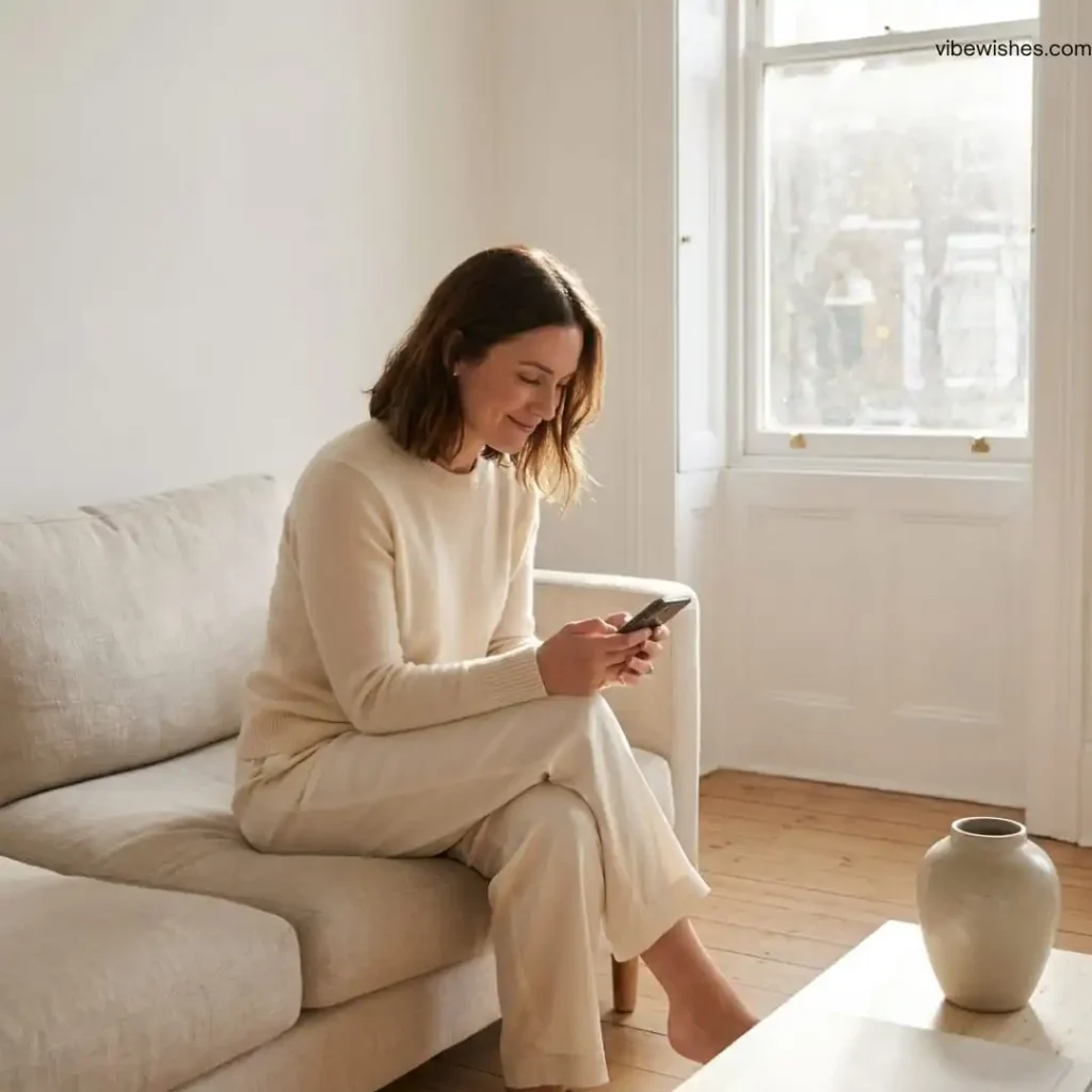 A couple sitting in armchairs and talking near a window, showcasing beautiful birthday expressions for wife.