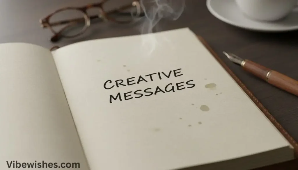 Open notebook with creative messages written inside for an august 13th birthday.