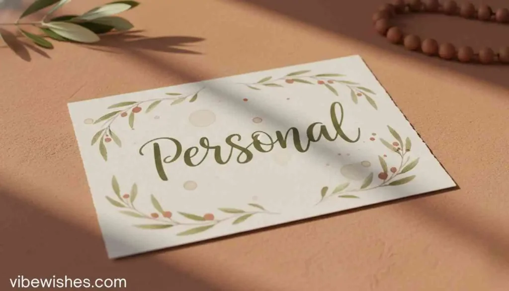 An elegant 'Personal' greeting card with floral accents on a rustic surface for an August 25th birthday.