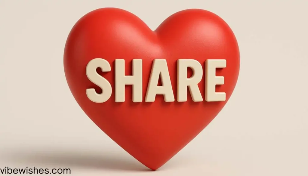 3D red heart with the word SHARE for August 27th birthday love captions.