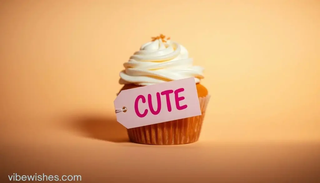 Vanilla cupcake with white frosting and a pink CUTE tag for an August 28 birthday.