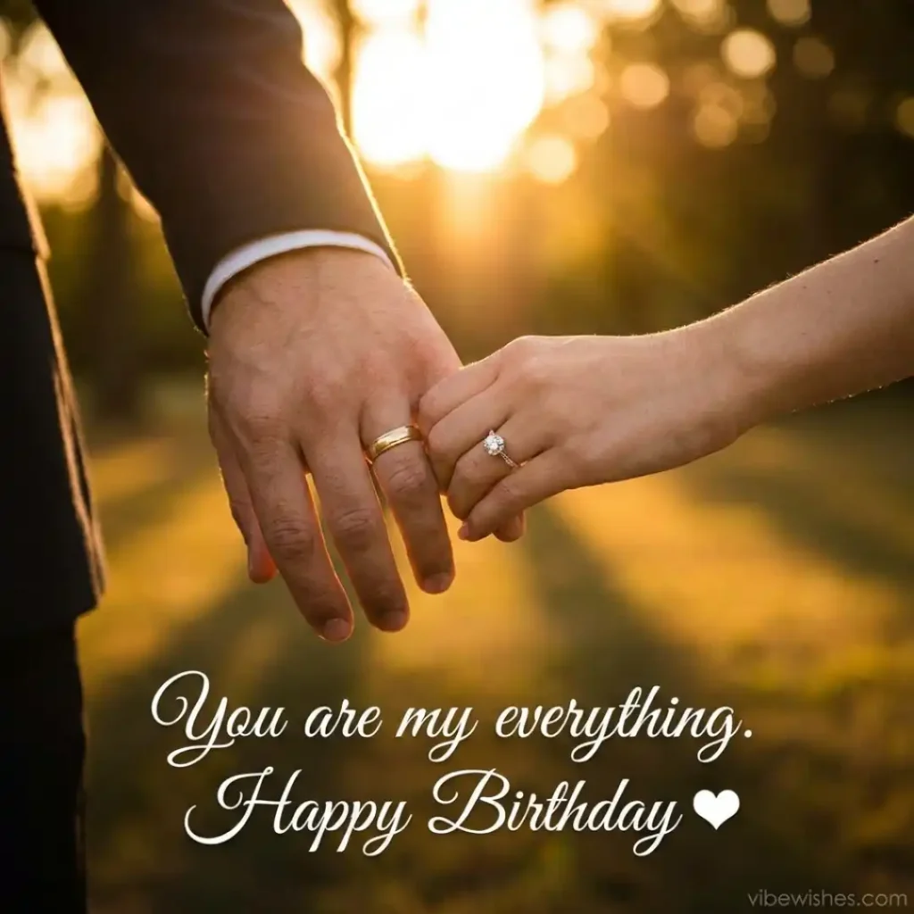 A soft aesthetic quote card featuring heart touching birthday wishes for wife about quiet devotion.