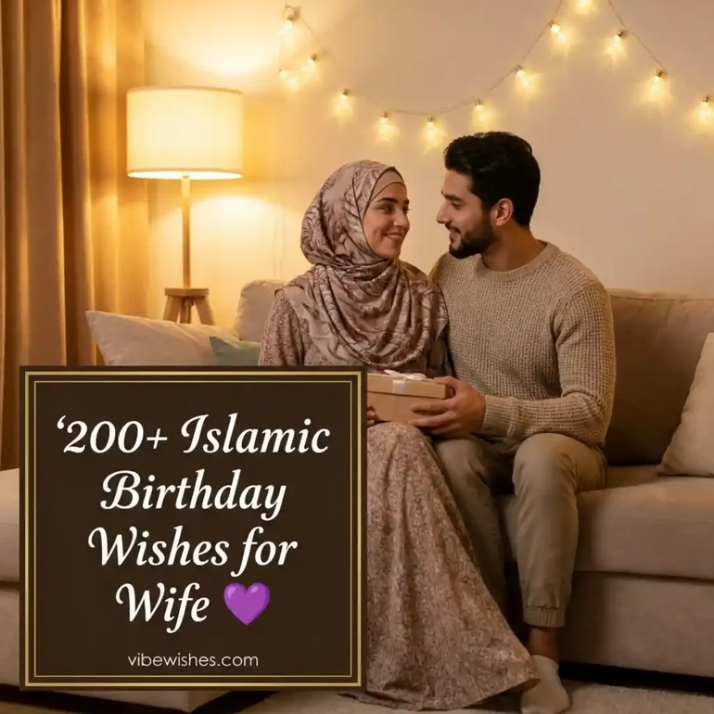 Premium gold 3D typography text set against a dark textured background, great for creating Islamic birthday wishes for wife graphics.