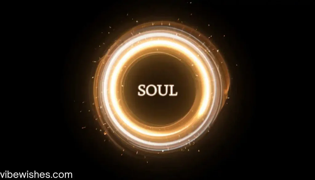 A glowing golden ring of light with the word SOUL for an August 29th birthday greeting.