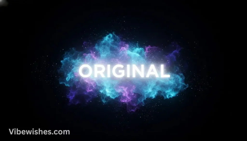 Bright glowing "Original" text for august 13th birthday greetings in a purple nebula.