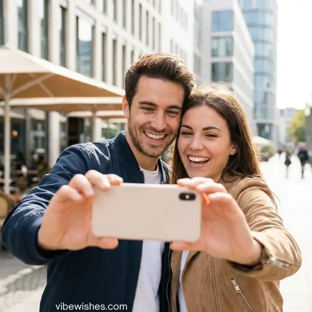 An elderly couple holding hands and walking on the beach at sunset, showing lifelong cute birthday texts for wife.