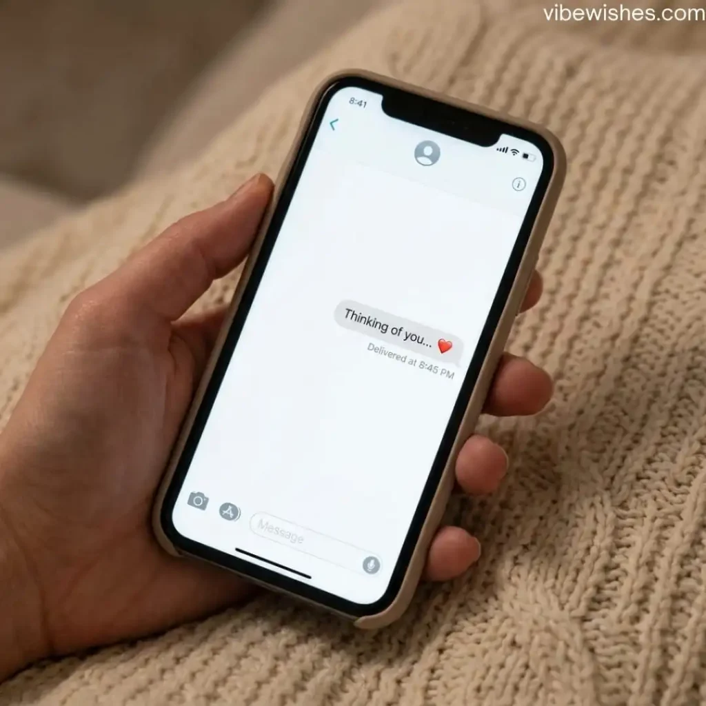 Phone screen displaying a simple message for Heart Touching Birthday Greetings for Wife.