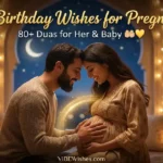 An elegant featured banner showcasing Islamic birthday wishes for pregnant wife with a serene woman wearing a hijab.