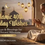An elegant open Quran resting on a wooden stand next to a lit candle and lantern, serving as the main featured image for Islamic 40th birthday wishes.