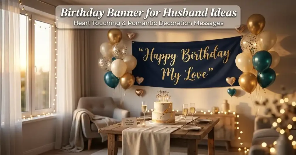 birthday banner for husband romantic decoration ideas setup vibewishes.com