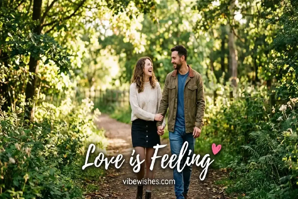 Couple holding hands expressing love feeling with true love quotes