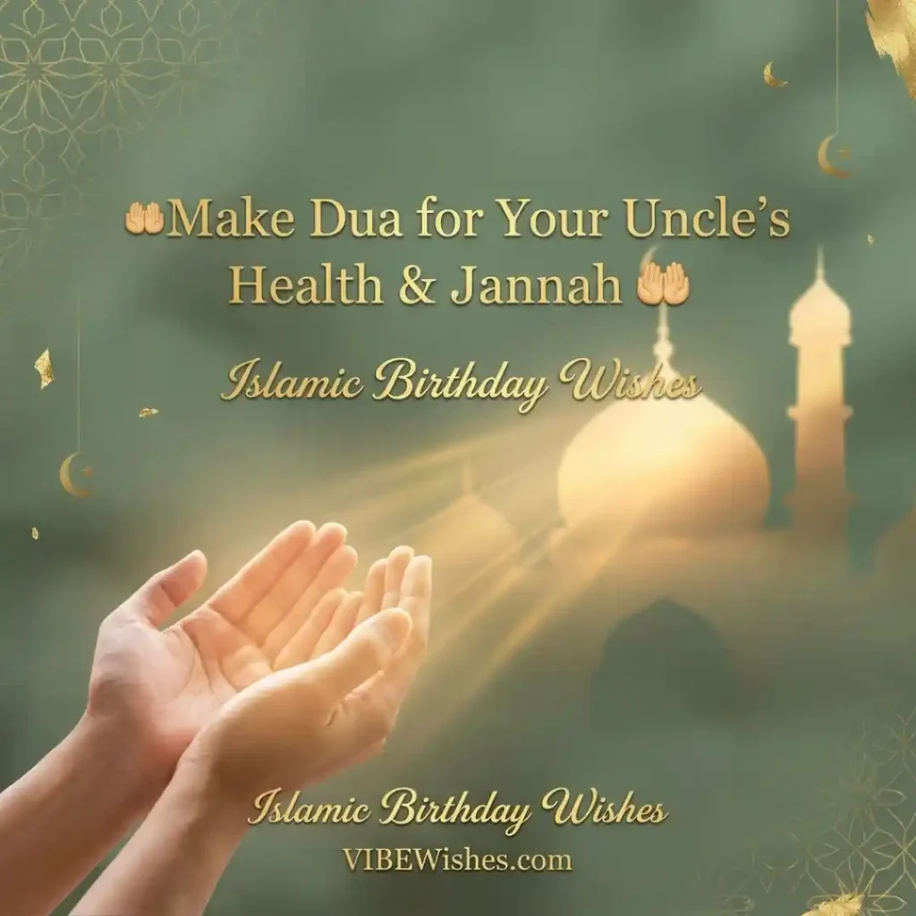 An elderly Muslim man smiling warmly, perfect visual companion for a respectful Islamic birthday wish for uncle.