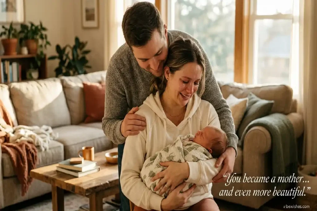 romantic birthday wishes for new mom wife couple image