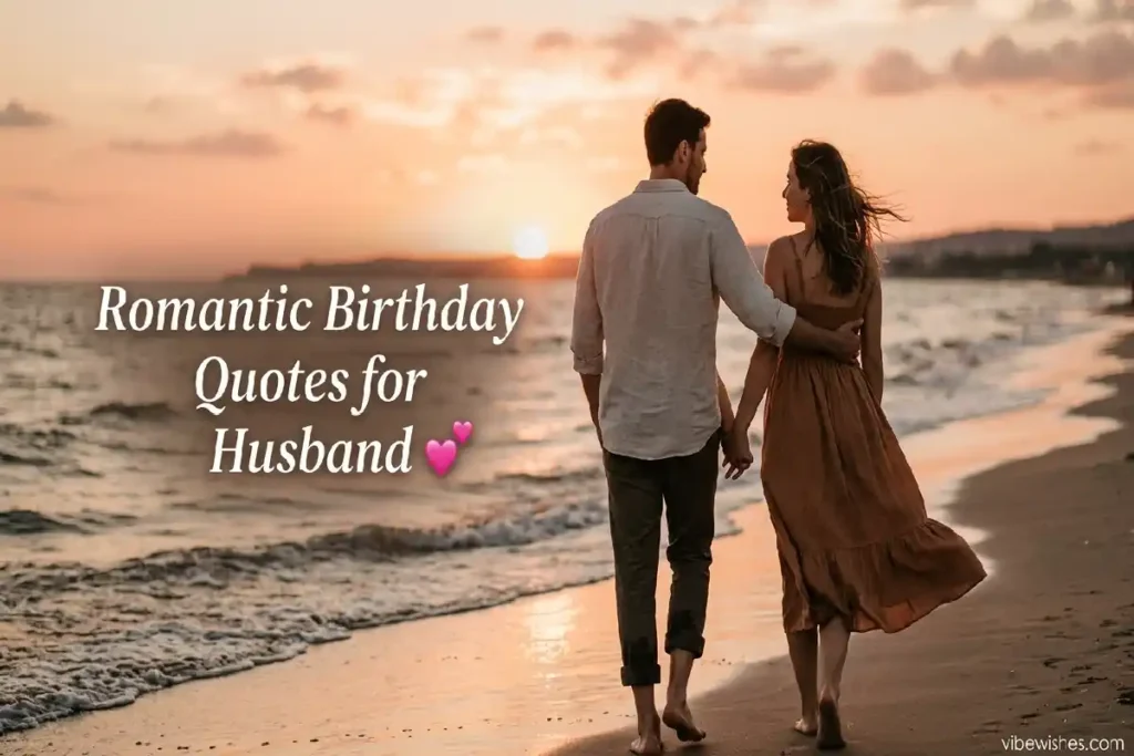romantic birthday quotes for husband love sunset couple