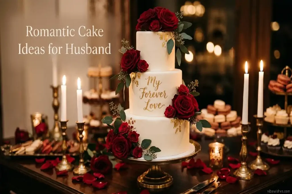 romantic birthday cake ideas for husband love message cake vibewishes.com