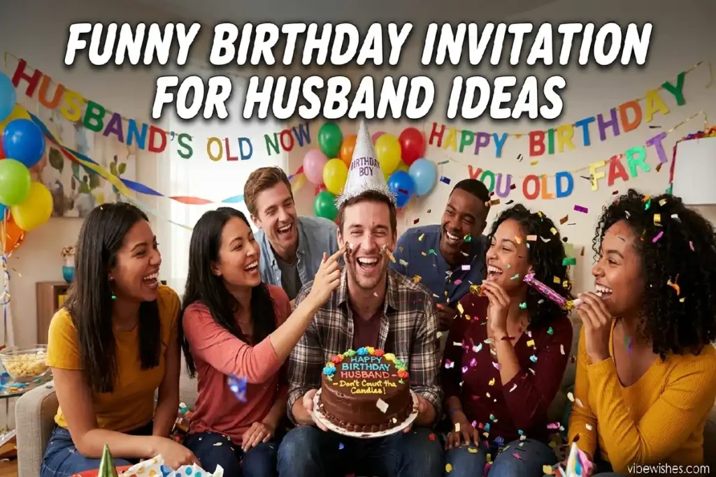 funny birthday invitation for husband party wording ideas vibewishes.com