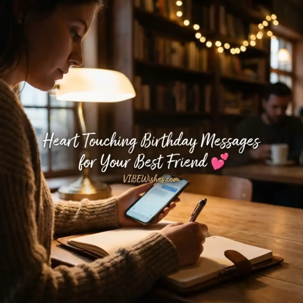 A clean pastel graphic displaying short templates for Islamic birthday wishes for best friend to copy and paste.