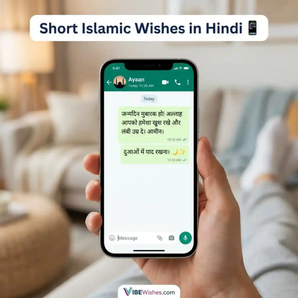 A warm interaction showing love and appreciation between family members, representing deep gratitude and Islamic birthday wishes in Hindi.
