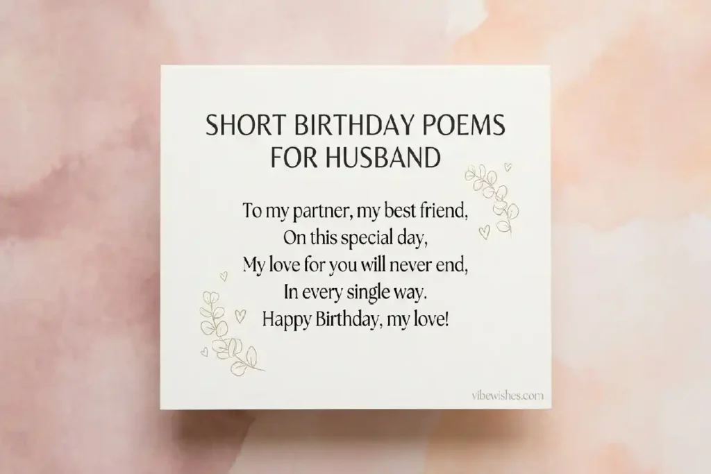 short birthday poems for husband card message simple romantic lines