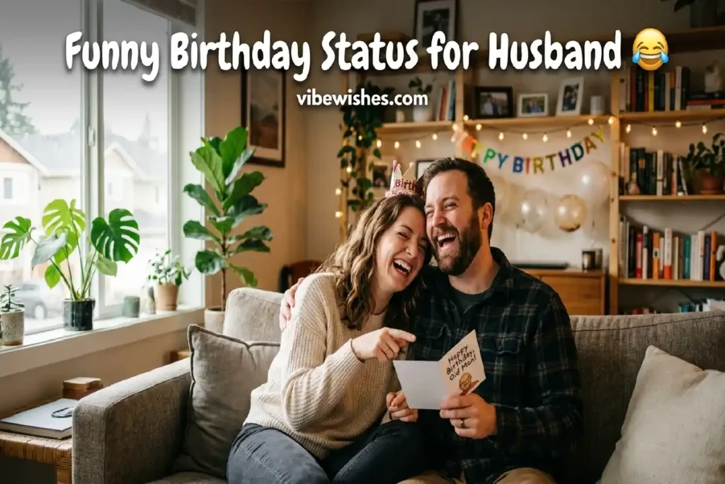 funny birthday status for husband WhatsApp humorous love messages