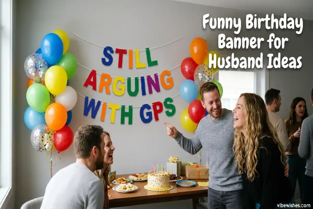 funny birthday banner for husband humorous message ideas vibewishes.com