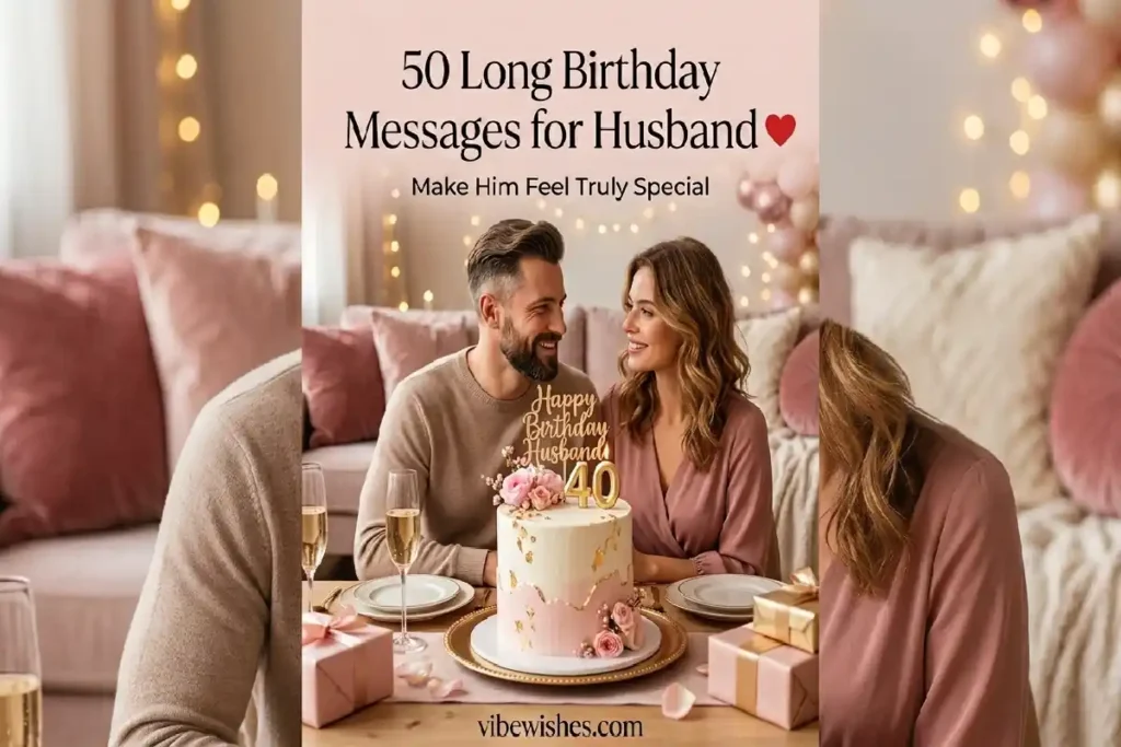Long birthday messages for husband Pinterest style romantic image