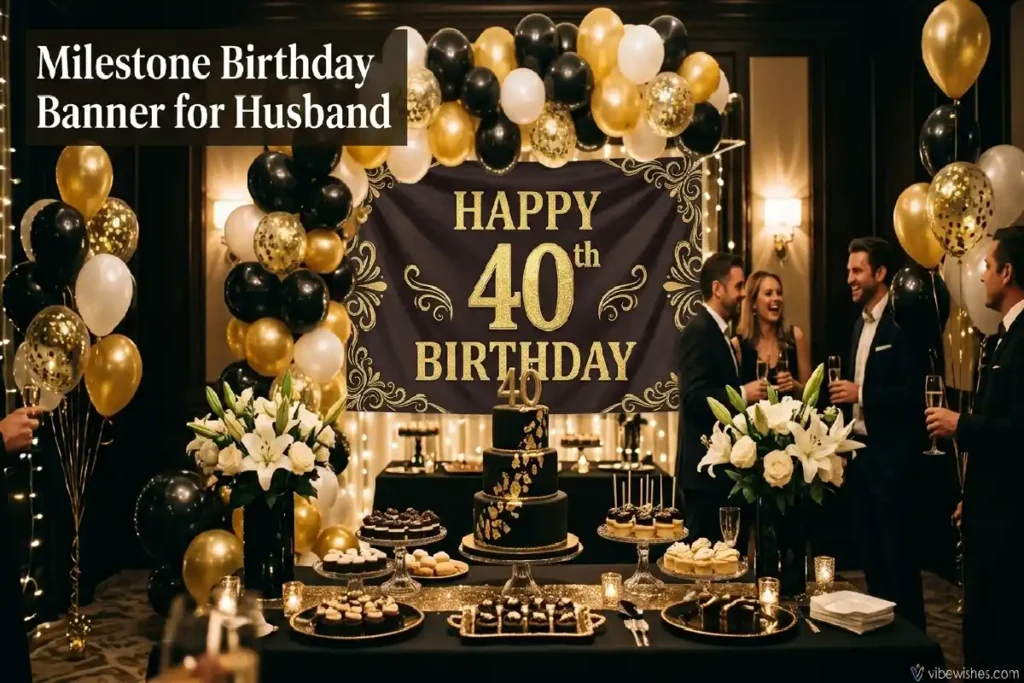milestone birthday banner for husband 40th 50th ideas vibewishes.com