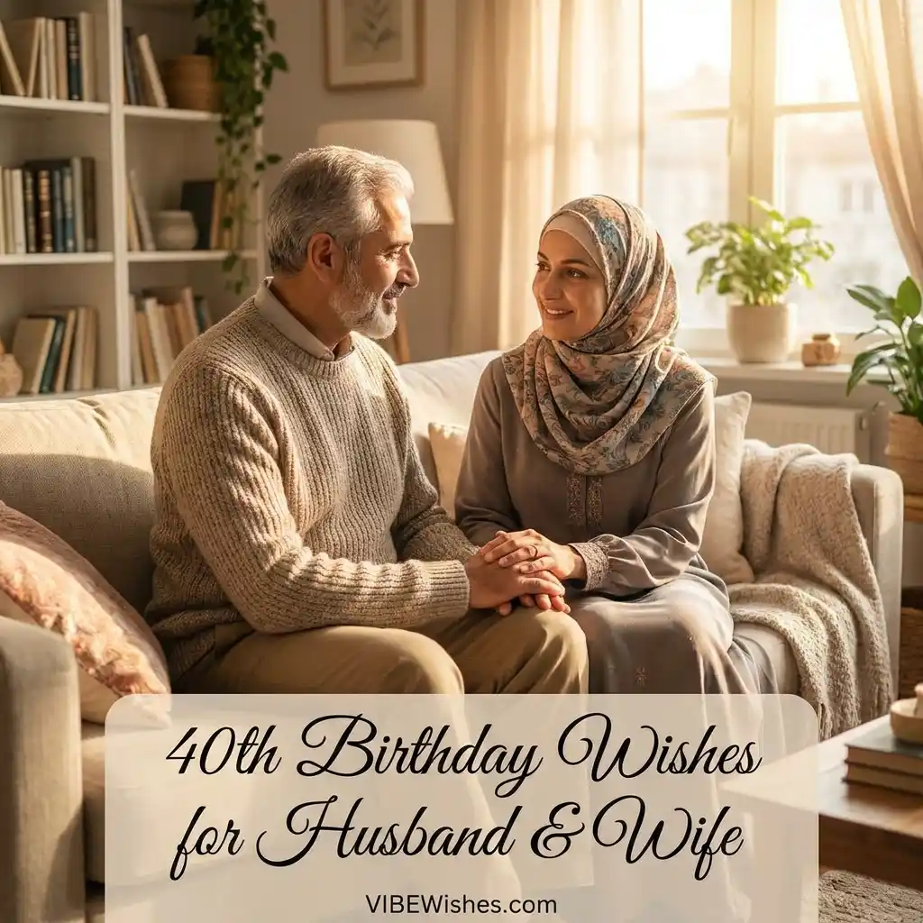 A celebratory lifestyle image featuring a warm family gathering around a dinner table, ideal for sharing Islamic 40th birthday wishes with loved ones.